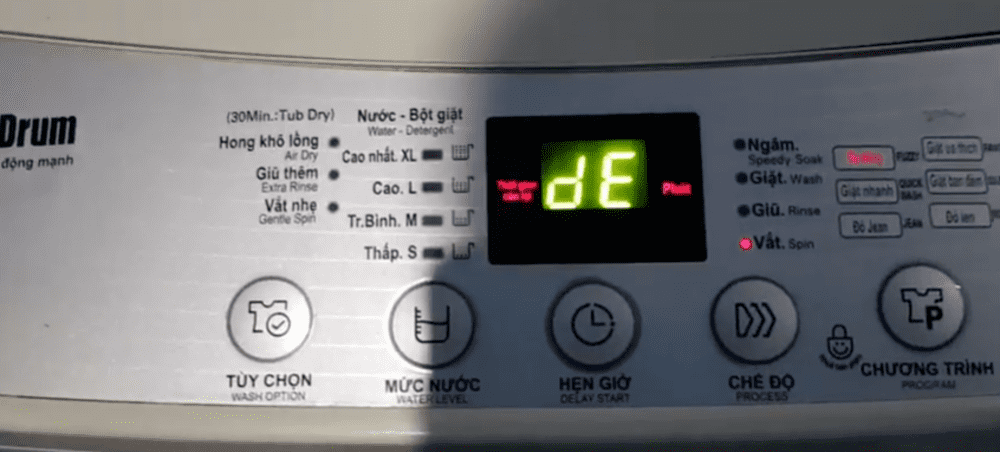 máy giặt LG báo lỗi DE